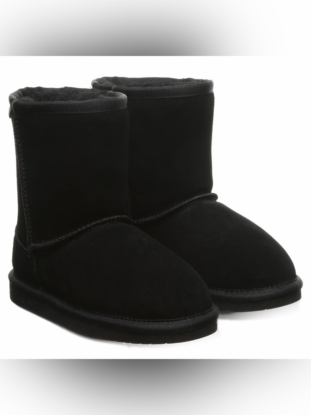 BearPaw Toddler Girl’s Black Suede Short Winter Boots Size 7
